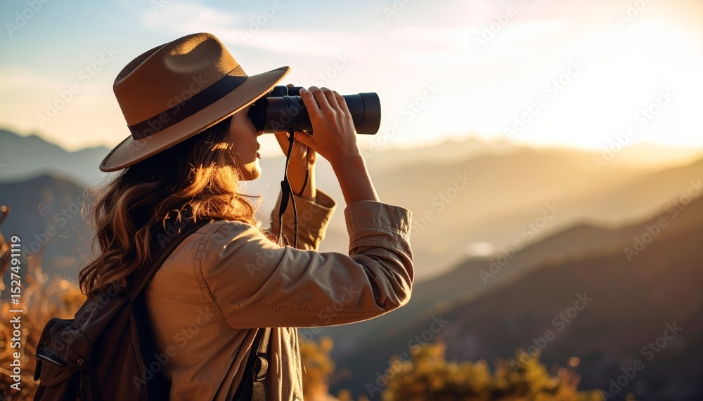 Obraz premium wildlife, birdwatcher and birds in a wilderness