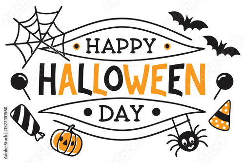 Happy halloween day festive design with transparency for creative projects