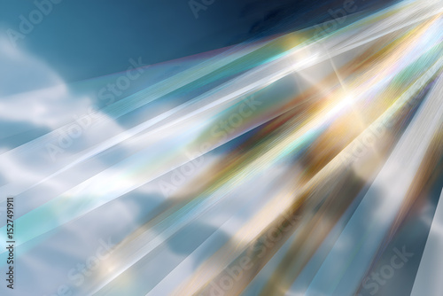 Bright sunbeams burst through a cloudy sky, with light streaking and radiating outward in a dreamy, abstract display of hope.