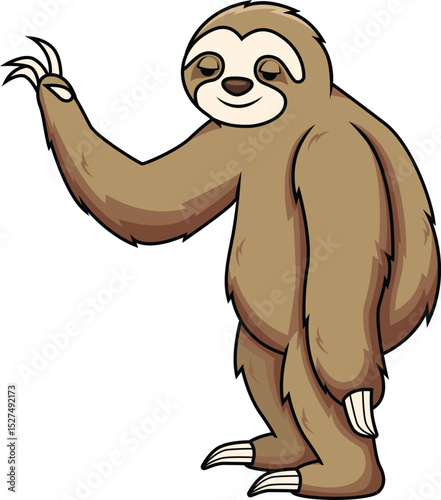 Sloth Making A Slow Gesture Vector Image