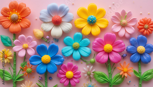 Vibrant, Playful, and Colorful Floral Arrangement with Unique Textures and Details