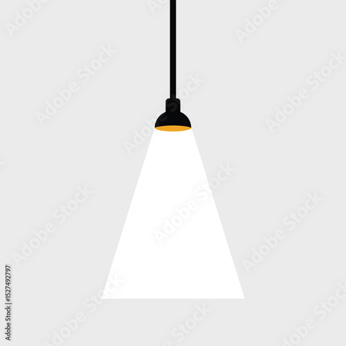 Overhead light fixture design spotlighting a single area with warm illumination abstract concept