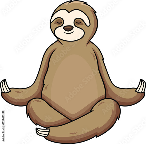 Adorable Sloth Meditating Vector Image