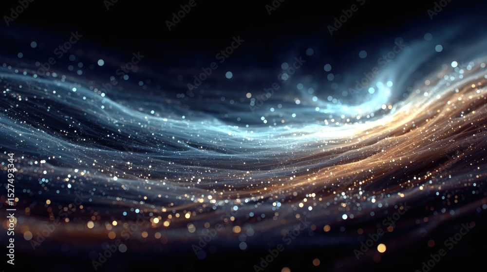 Obraz premium Abstract Light Particle Wave on Black