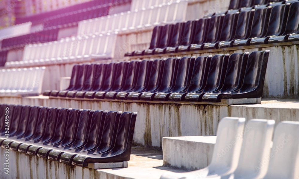 Fototapeta premium Plastic seat spectator stands for the stadium 