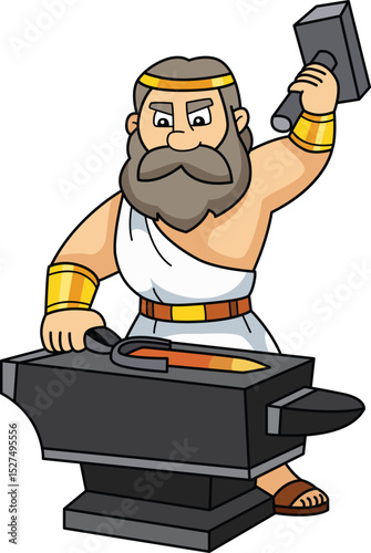 Hephaestus Greek God Vector Image