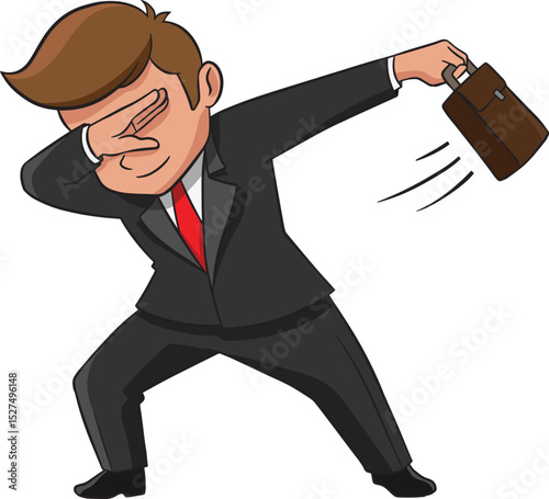 Dabbing Caucasian Businessman Vector Image