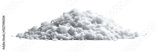 Isolated pile of snow on black background ready for winter season concepts