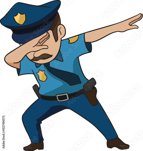 Dabbing Police Officer With Moustache Vector Image
