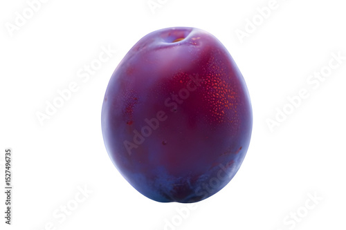 Plum Isolated on White – Glossy Purple Fruit Image