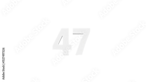 Free Download 3D Render of Number Forty-Seven on Transparent Background - GFXLoad