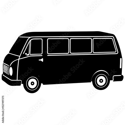 vector illustration of a bus silhouette icon on white background