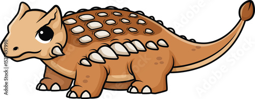 Cute Ankylosaurus Dinosaur Vector Image