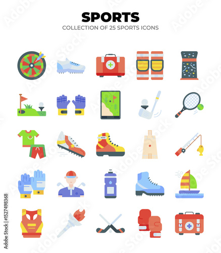 Collection of 25 Sport Icons. Golf. Tennis. Fitness. and More