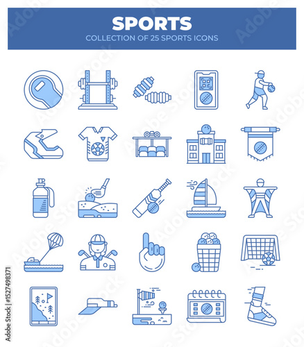 Collection of 25 Sports Icons. A Vibrant Display of Athletic Activities