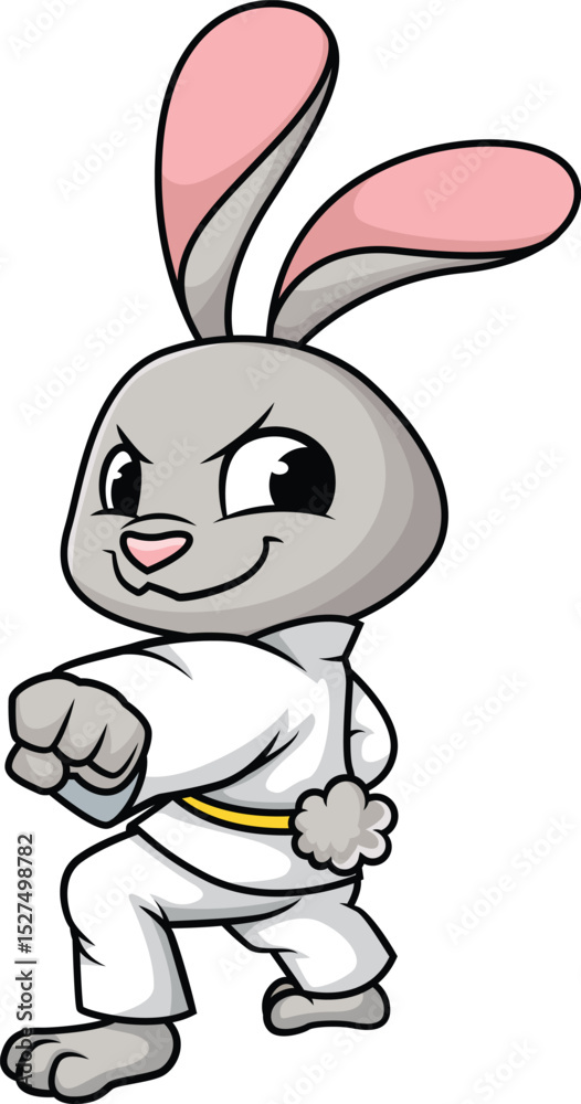 Obraz premium Bunny Doing Karate Vector Image