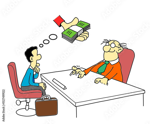 Businessman receiving bribe in a meeting