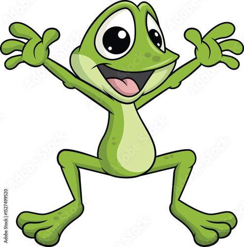 Hopping Frog Mascot Vector Image