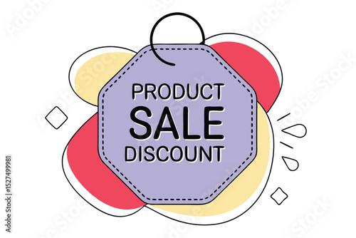 Back to school sale design blue hexagon tag with black text for promotional use