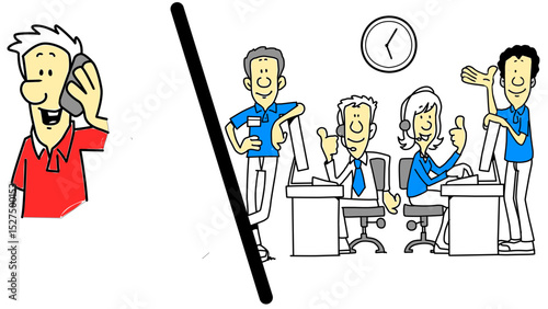 Customer service team answering calls and providing support
