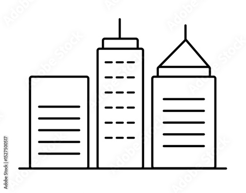 Miasto ikona minimalistyczna grafika