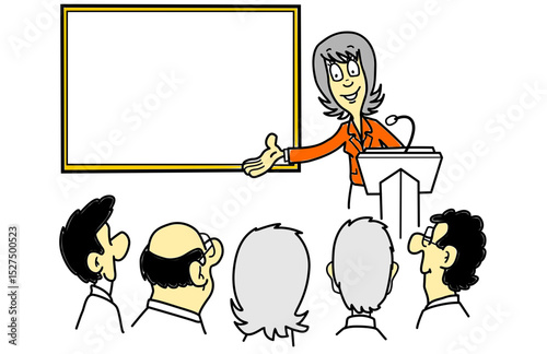 Presenter giving a presentation to an audience