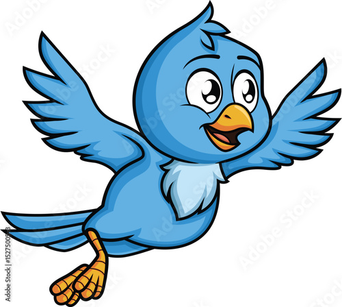 Blue Bird Flying Away Vector Image