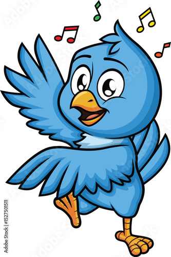 Blue Bird Dancing Vector Image