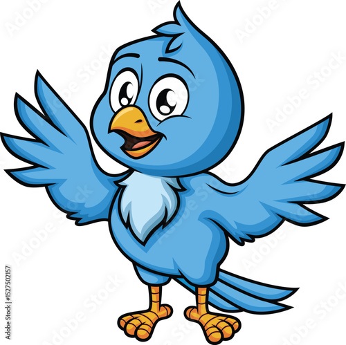 Happy Blue Bird Vector Image