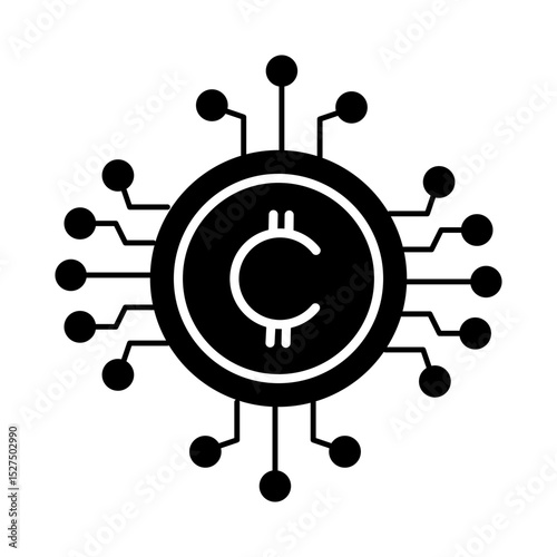 Cryptocurrency Icon Glyph