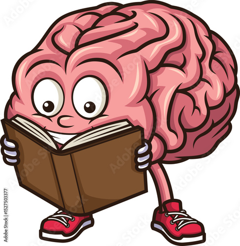 Brain Character Learning Vector Image