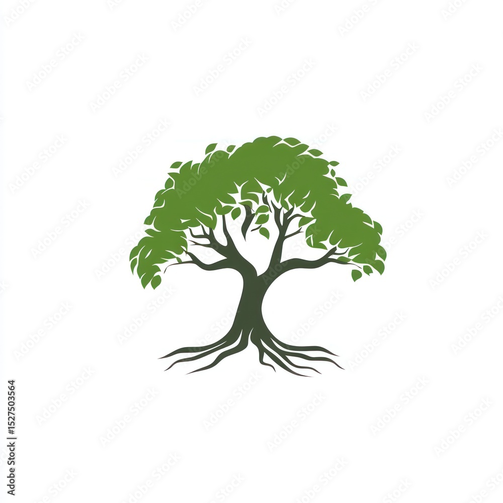 Obraz premium Simple green tree graphic