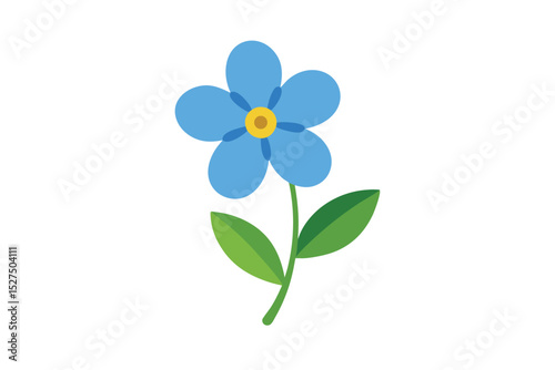 Forget me not flower botanical drawing in delicate detailed style vector art illustration