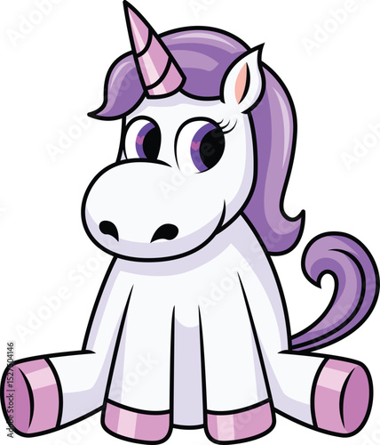 Cute Purple Unicorn Vector Image