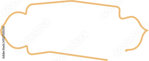 Minimal orange vintage frame outline with abstract curved edges and artistic symmetry. Ideal for labels, packaging, or retro-inspired design projects. Clean, stylish, and versatile border.