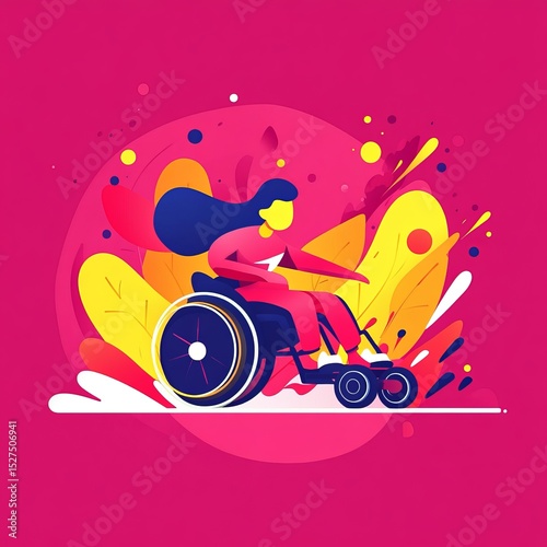 Empowering action wheelchair user engages in dynamic activity vibrant environment creative perspective