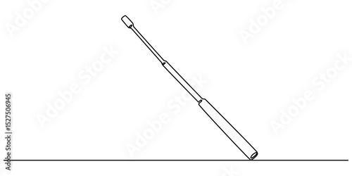 self defence stick vector outline continuous one line drawing, baton stick Outline Illustration Vector, continuous one line drawing of stick in white background. minimalist style concept pro vector.