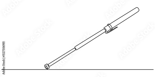 self defence stick vector outline continuous one line drawing, baton stick Outline Illustration Vector, continuous one line drawing of stick in white background. minimalist style concept pro vector.