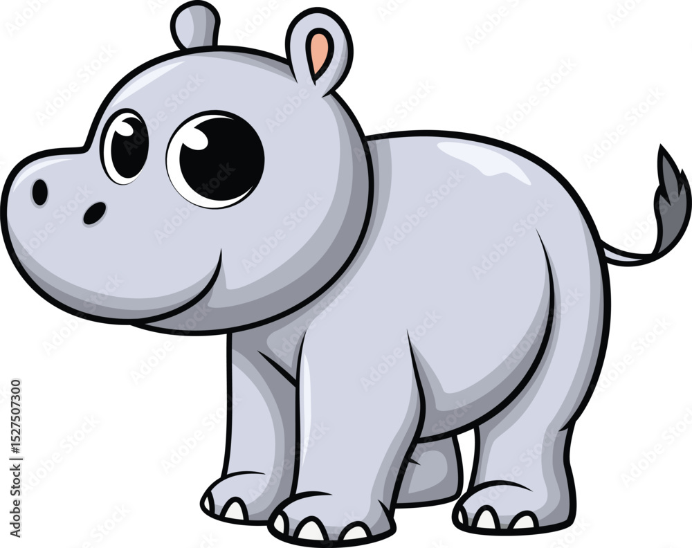 Fototapeta premium Cute Baby Hippo Vector Image