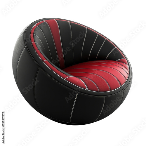 Modern circular lounge chair stylish living room furniture design urban home eye-level comfort concept