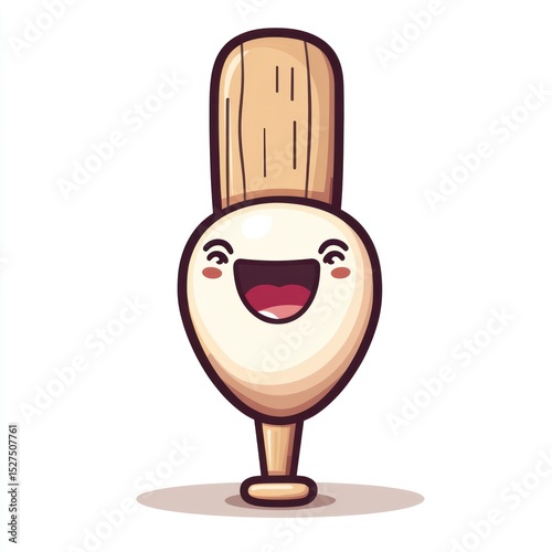 Cartoon baseball bat and ball character