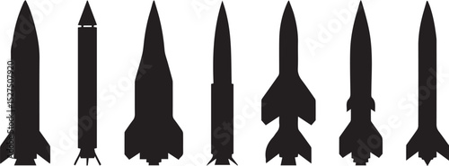  Vector illustration of military tanks, side and front views, armored vehicle silhouettes, war machine graphics for defense, army, and combat design