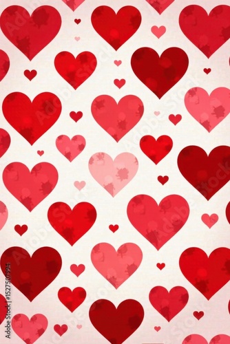 Red heart pattern, abstract geometric shapes, bold design, abstract, surface, romance