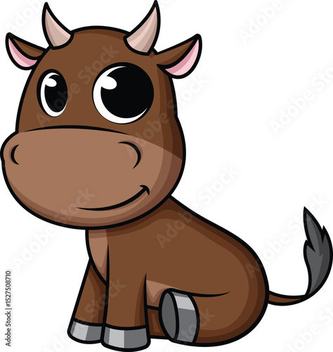 Cute Baby Ox Vector Image