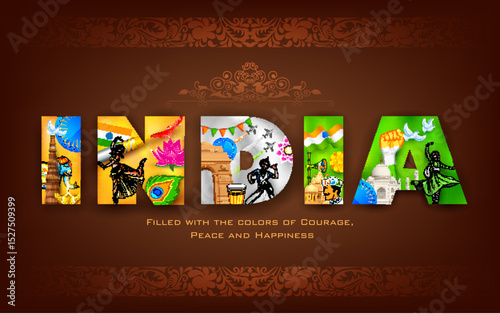 illustration of India background showing its culture