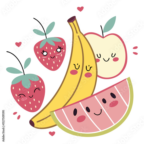 funny fruit cartoon