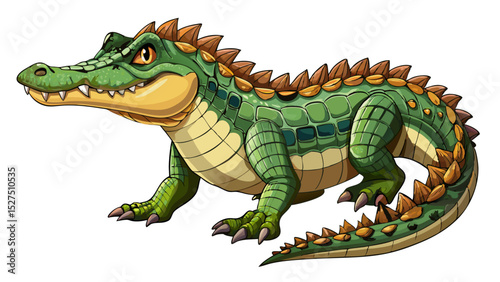 Wildlife crocodile isolated on white background with clipping path   Very beautiful