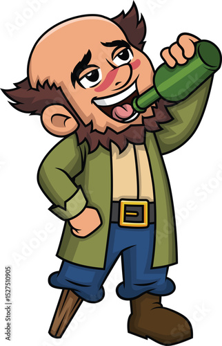 Pirate Drinking Rum Vector Image