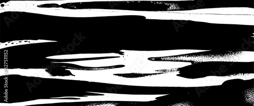Vector black and white background with a brush stroke on white background