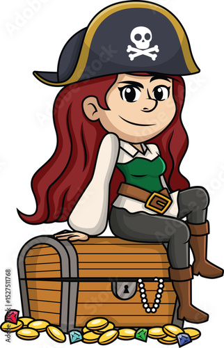 Attractive Female Pirate Vector Image